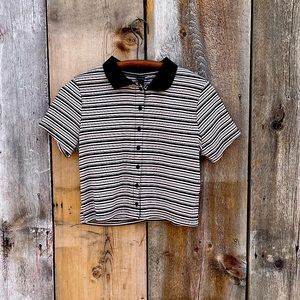 Wild Fable Collar Button-Up Crop Top